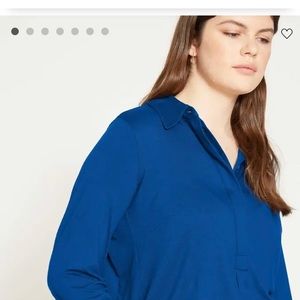 NWT Universal Standard Soft Knit Elbe Shirt, LE Blue Pansy Color XS 10 12